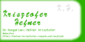 krisztofer hefner business card